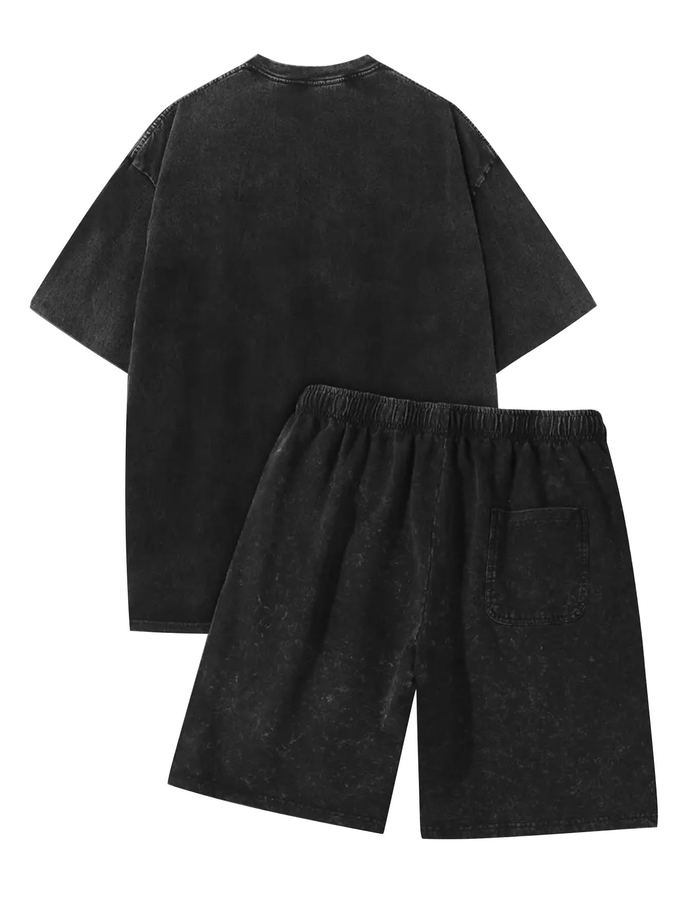 Washed Set, 230g Washed T-shirt, 290g Washed Shorts, Kiss Skull Printed Washed Set, High Quality Wax Cotton Suitable for Outdoor Sports in Summer, Casual Shorts T-shirt Shorts Set, Festival Gift, Perfect Gift