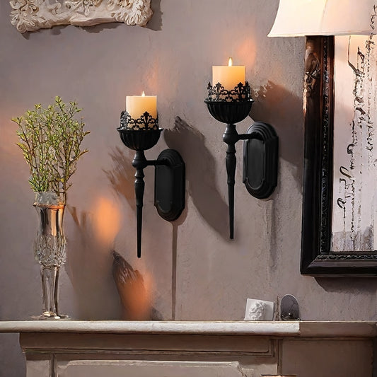 Black Vintage Candlesticks (2)