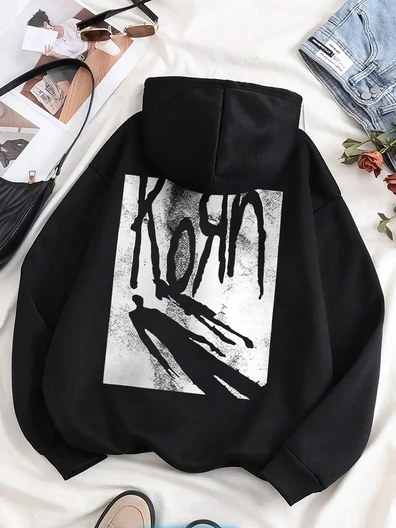 Grunge Band Logo Design Fun Men's fashion hoodie casual autumn and winter fleece hoodie comfortabl eessential hoodie
