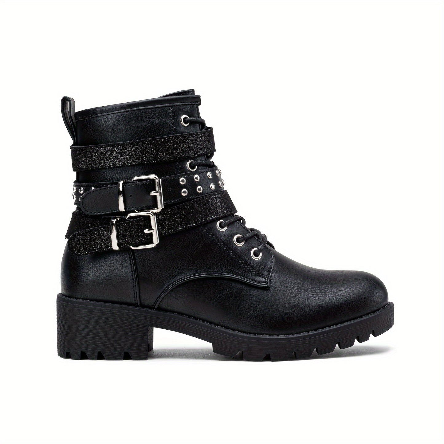Womens' Combat Lace up Ankle Boots Motorcycle Booties