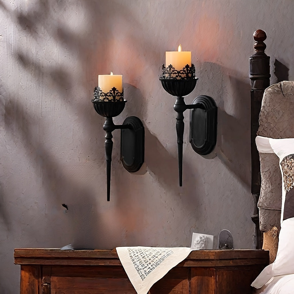 Black Vintage Candlesticks (2)