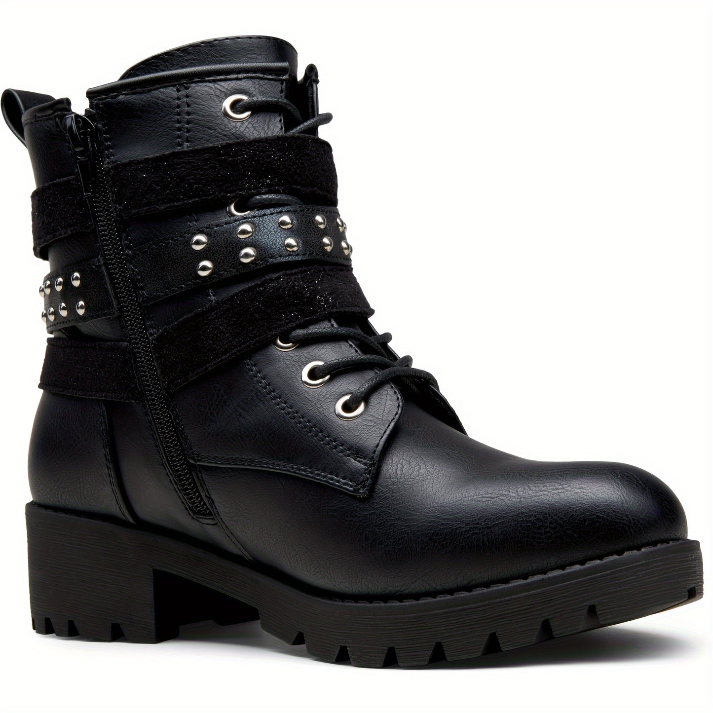 Womens' Combat Lace up Ankle Boots Motorcycle Booties